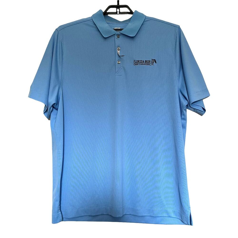 Cutter & Buck Dryteck Polo Mens Top Size XXL Florida Brew Co 50+UPF Blue